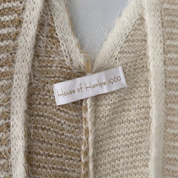 House of Harlow 1960 Kimono Shrug Knit Boho Poncho Style Cardigan Sweater OS - Picture 4 of 5